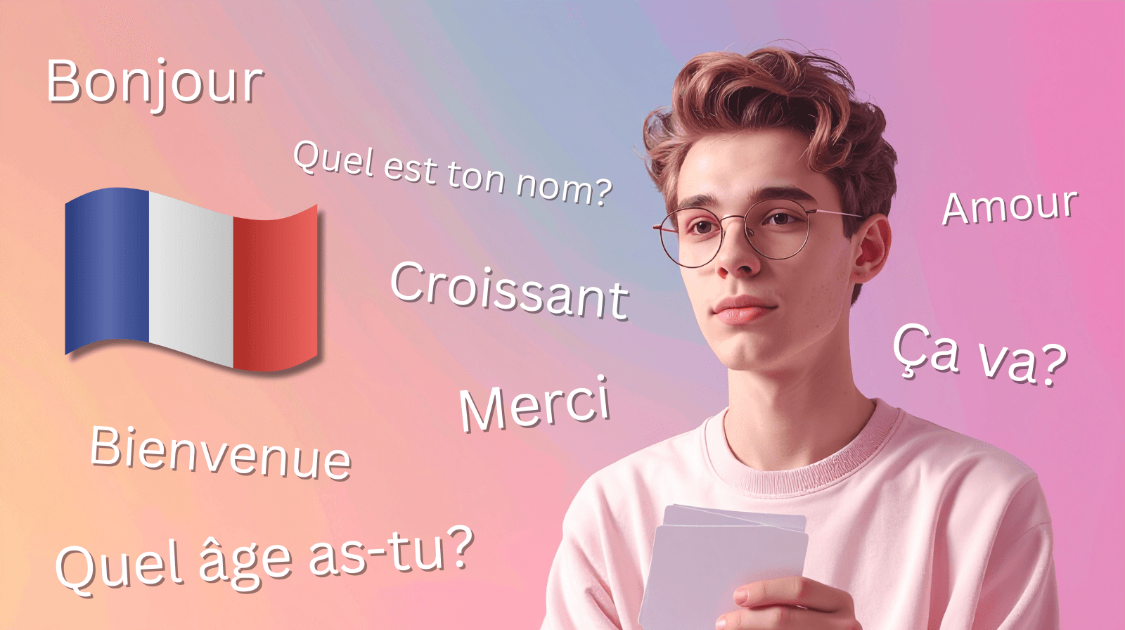 A person studying with flashcards.