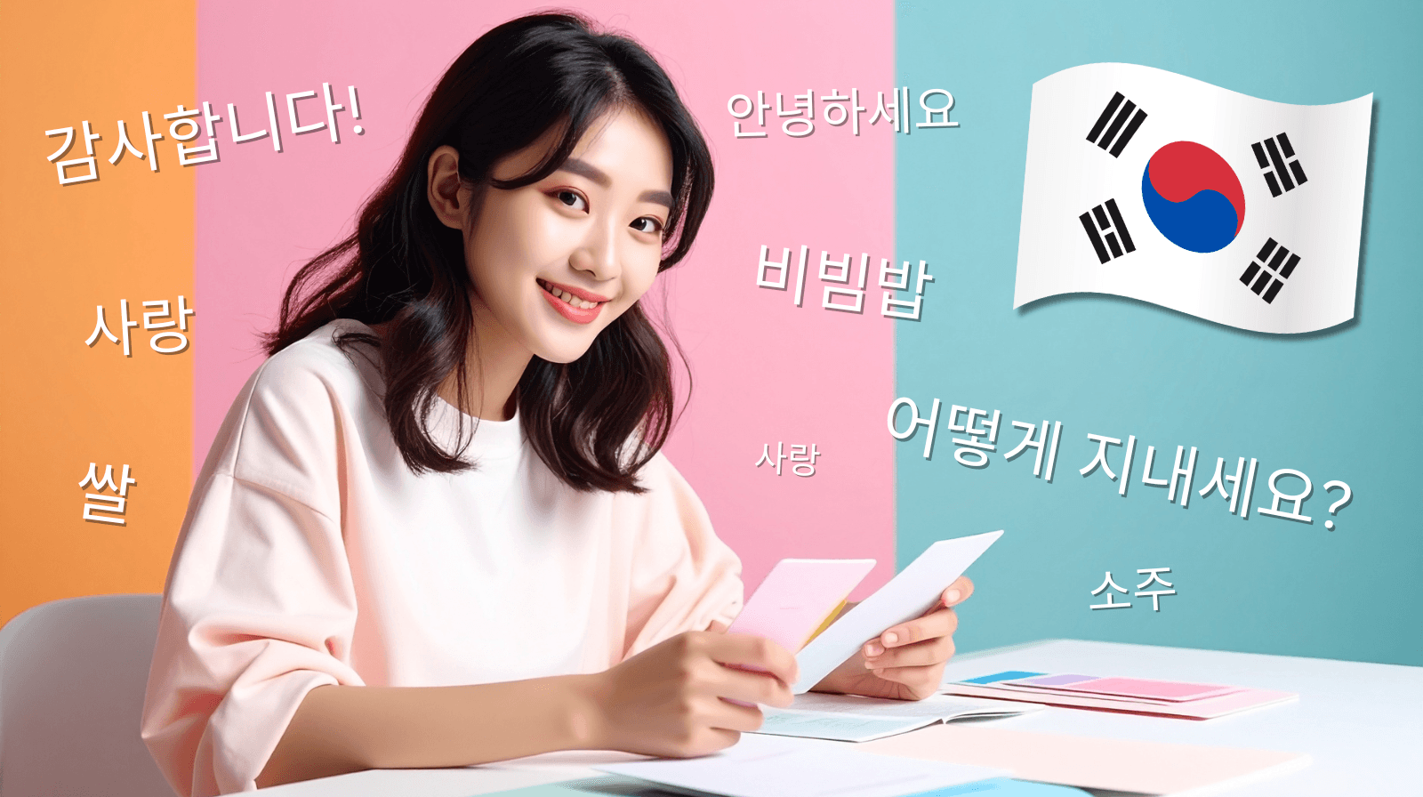 A person studying with flashcards.