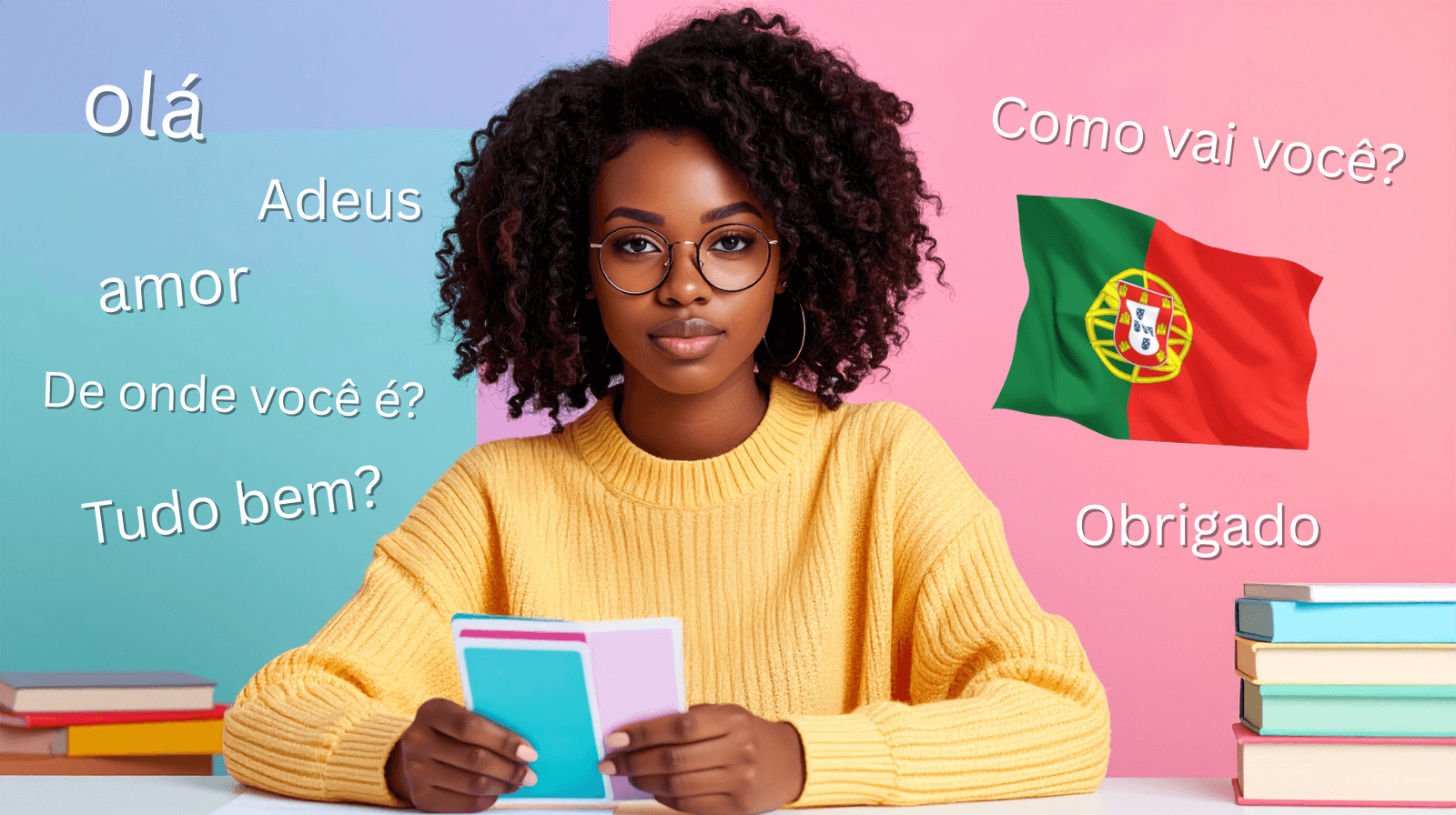 A person studying with flashcards.